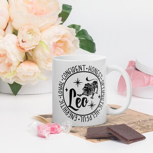Zodiac Sign Descriptive Coffee Mug, 11 oz Coffee Mug, Drinkware, Horoscrope Zodiac Sign Cup, Coffee Cup with Zodiac Sign