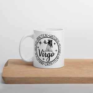 Zodiac Sign Descriptive Coffee Mug, 11 oz Coffee Mug, Drinkware, Horoscrope Zodiac Sign Cup, Coffee Cup with Zodiac Sign