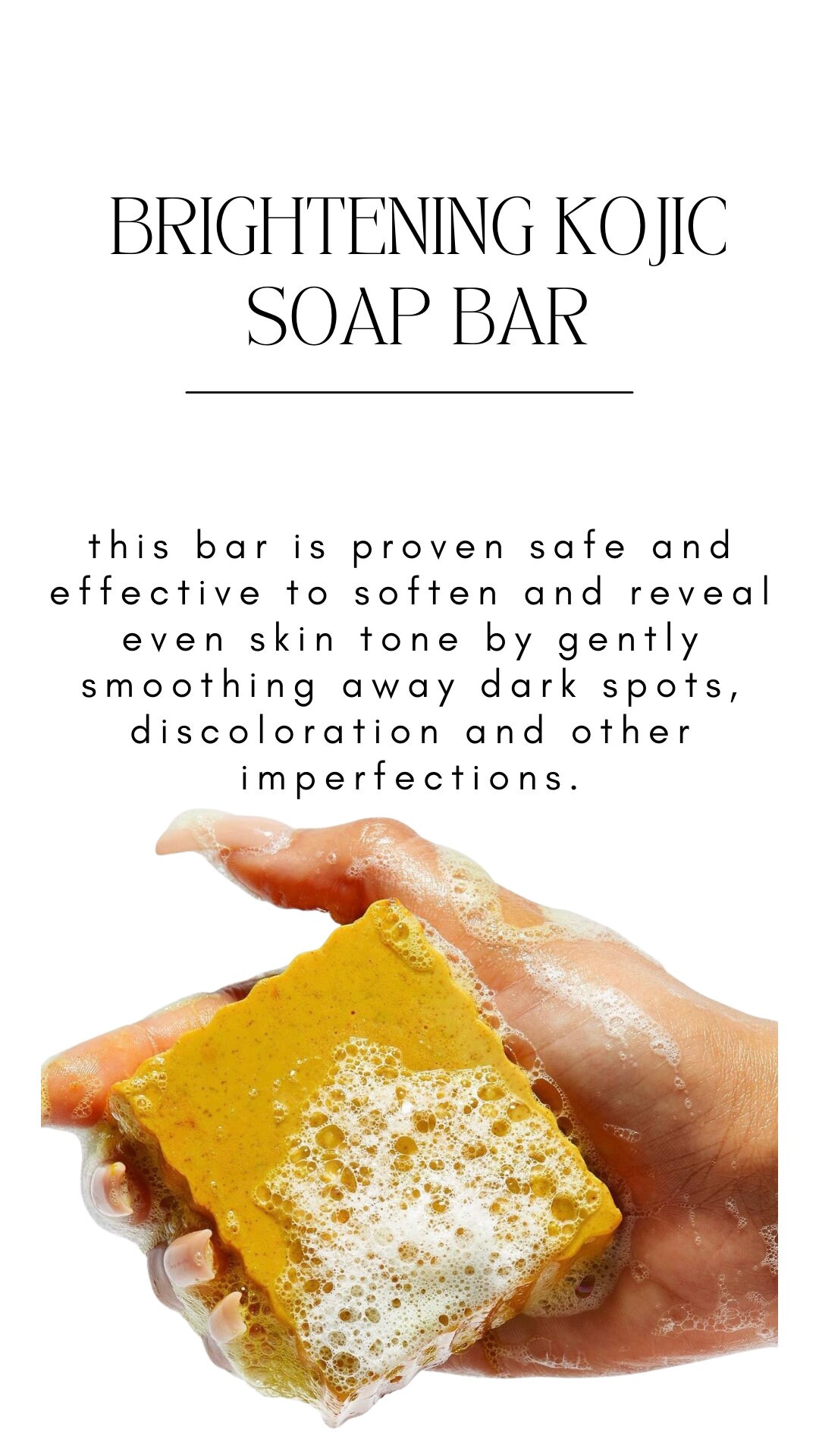 Turmeric & Kojic Brightening Soap, Dark Spots, Dark Inner Thighs, Acne