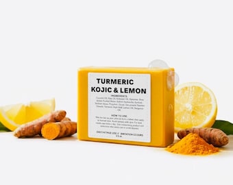 Kojic Acid Turmeric Soap: Lemon & Honey, Handcrafted
