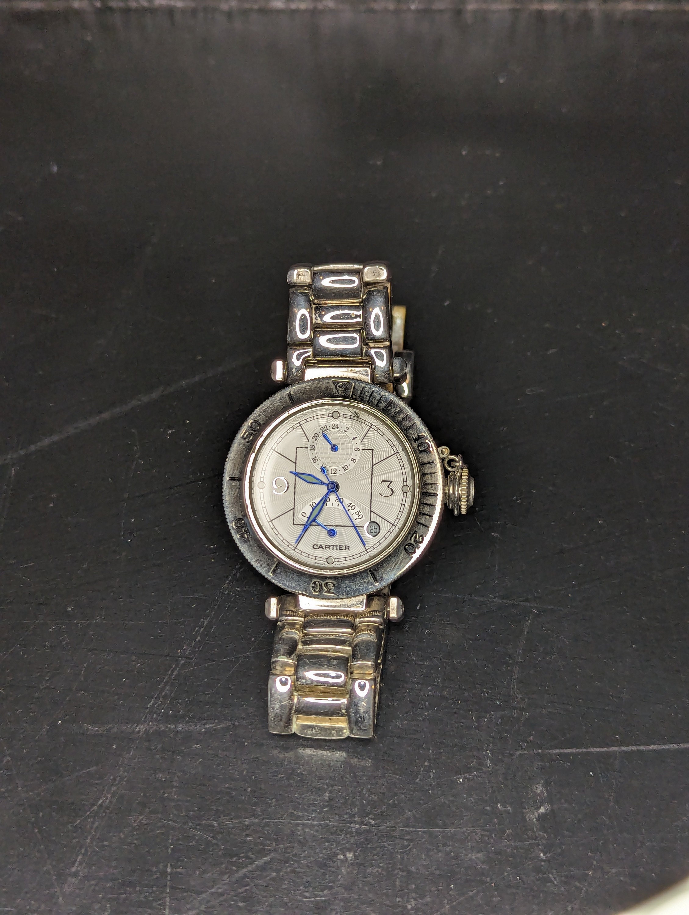 Cartier Swiss Chronograph Stainless Steel Self winding automatic Runs very well