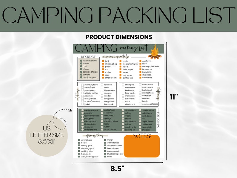 Camping Packing List Packing List Template Packing Checklist Packing ...