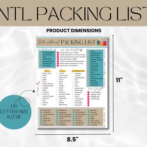 International Travel Packing List Template Europe Packing List Editable Packing Checklist ...