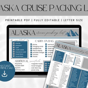 Alaska cruise packing list PDF | What to pack for an Alaska cruise | Travel packing checklist for cruise | Packing list for vacation
