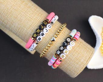 WWJD Custom Bracelet, What Would Jesus Do, Christian Gift, Christian Bracelet, HWLF He Would Love First, Christian Jewelry