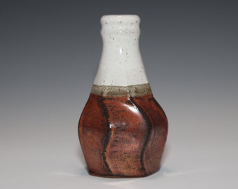 Pottery Vase Stoneware Ceramic - Copper/White