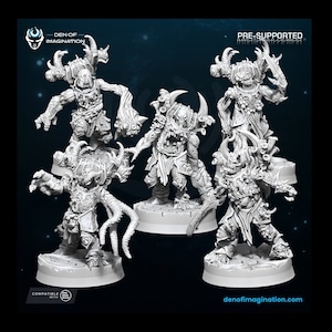 Void Blessed - 5 x Haunted Gladiators of Plague - 28mm/30mm Tabletop model kit