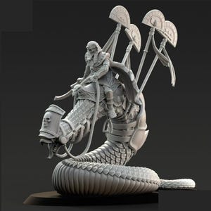 Mummified Legions - Undead King on Royal Snake - 28mm/30mm Tabletop model kit