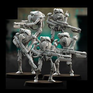 Robot Overlords - 5 x Robot Snipers - 28mm/30mm Tabletop model kit