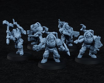 Federation of Tyr - 10 x Space Dwarf Warriors - 28mm/30mm Tabletop model kit
