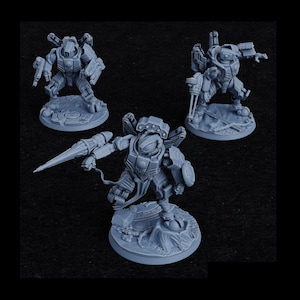 Xaiax - 5 x trajes de combate - Maqueta de mesa de 28 mm/30 mm