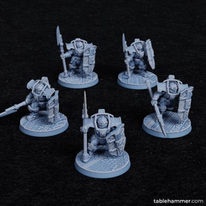 Federation of Tyr - 5 x Minotaur Spear Wielders - 28mm/30mm Tabletop model kit