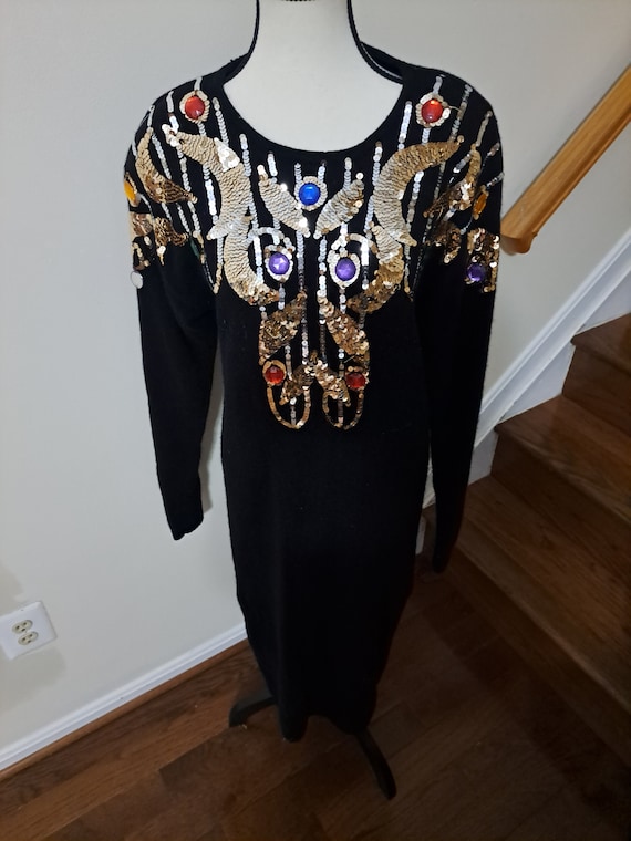 Vintage Sequin Sweater Dress