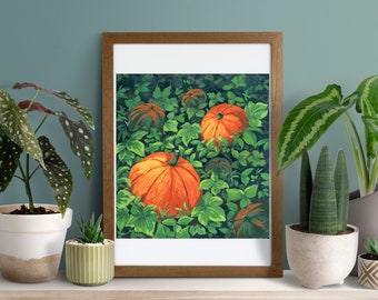 Pumpkin gouache painting