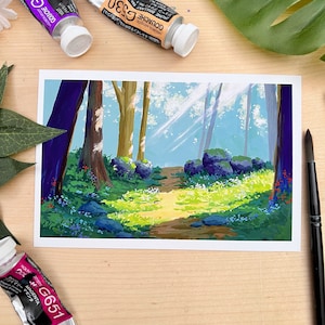Impression de rayon de soleil de forêt