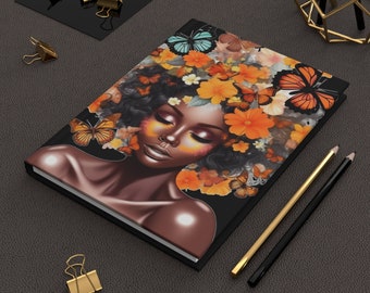 Black Woman with Butterflies Journal/Mindfulness Journal/Gratitude Journal/Morning Journaling/Personal Journal/Gift For Black Girl