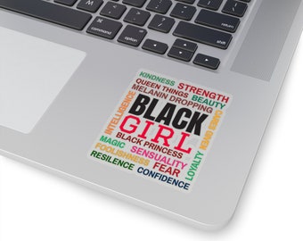 Black Girl Sticker/Affirmation Sticker/Encouraging Sticker/Black Stationary/Black Owned Shop/Wellness Sticker/Positive Sticker