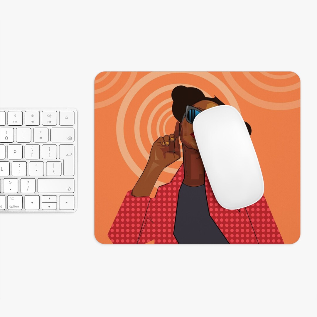 Black Girl Mouse Pad/black Art Mouse Pad/cute Desk Etsy