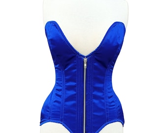 Satin Hourglass Overbust costume body shaper Steel Boned Corset for Formal Wear