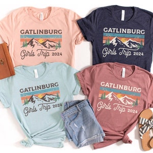 Gatlinburg Girls Trip Shirts 2024, Mountains Vacation Shirt, Girls Weekend Shirt Besties Tshirts Nature Hiking Travel Tee Family Vacay