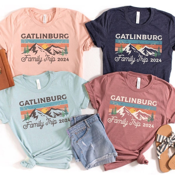 Gatlinburg Family Trip Shirts 2024, Mountains Vacation Shirt, Family Reunion Weekend Shirts, Nature Hiking Tennessee Matching T-Shirts