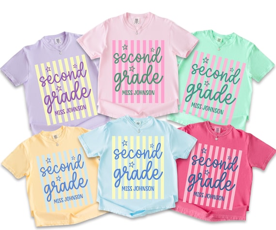 Comfort Colors Custom Second Grade Teacher Shirt, 2nd Grade Teacher Team Shirts, Personalized Second Grade Shirt, Gift For New Teacher,TS6