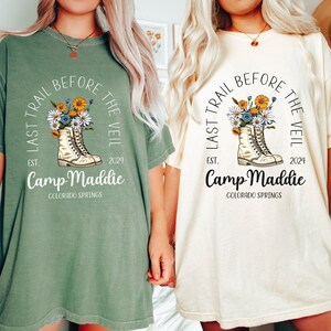 Custom Camp Bachelorette Shirts, Personalized Camping Bachelorette Party Shirts, Hiking Bach Tees, Mountain Bachelorette Tshirts, Camp Bach