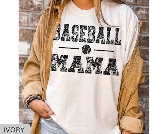 Comfort Colors Baseball Mom Shirt, Baseball Mama Tee, Game Day Shirt, Mothers Day Gift, Sports Mom Tee, Retro Baseball Mama Shirt Distressed