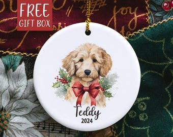 Personalized Goldendoodle Ornament, Doodle Christmas Ornament, Groodle Mom Gifts Custom Name Golden Doodle Gift Dog First Christmas Ornament