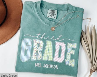 Custom Third Grade Teacher Shirt, 3rd Grade Teacher Name Shirt, Back to School Tee, New Teacher Gift, Personalized Teacher Team Shirts TN4