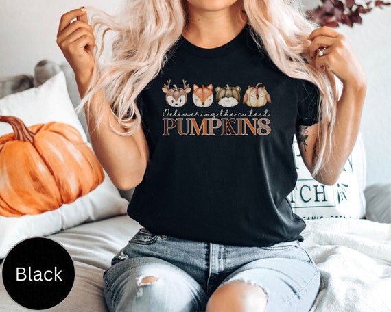 Fall Labor And Delivery Nurse Shirt, Halloween Pumpkins L&D Nurse TShirt, Groovy L and D Nurse Tee, Midwife Gift Mother Baby Nurse