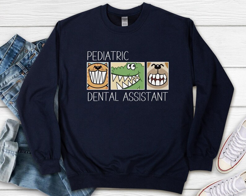 Pediatric Dental Assistant Sweatshirt, Childrens Dentist Assistant Shirt, Funny Pediatric Dentist, Cute Future Dental Assistant Sweater image 9