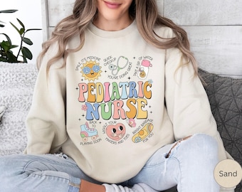 Pediatric Nurse Sweatshirt, Peds Sweatshirt, Pediatric Sweater, Pediatric Nurse Gift, Cute Peds Nurse Crewneck, Retro Pediatrics Shirt