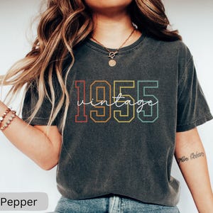 Vintage 1955 Shirt, 70th Birthday Gift, 70th Birthday Shirt for Women or Men, Retro 70th Birthday Tee, Comfort Colors 70th Birthday TShirt