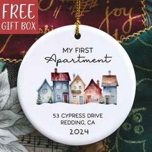 My First Apartment Ornament Personalized, New Apartment Christmas Ornament, New House Ornament, New Home Gift, First Apartment Keepsake CFA3