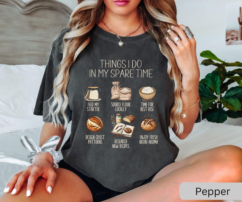 Camiseta de masa madre, camiseta de iniciador de masa madre, regalo para entusiastas de la masa madre, camiseta de mamá panificadora, camiseta de granja, regalos de pan de masa madre imagen 2