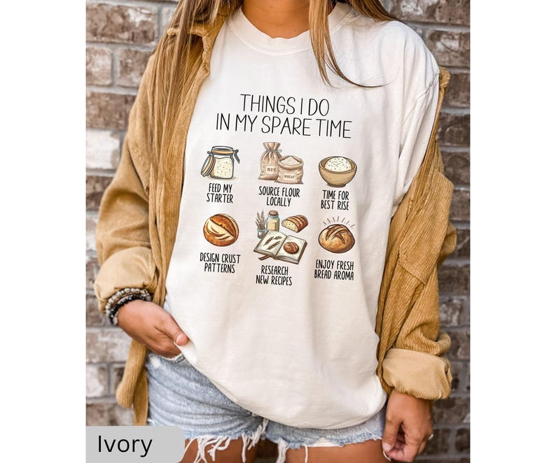 Camiseta de masa madre, camiseta de iniciador de masa madre, regalo para entusiastas de la masa madre, camiseta de mamá panificadora, camiseta de granja, regalos de pan de masa madre imagen 7
