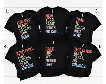 Camiseta para profesores de regreso a clases, camisetas para profesores del primer día de clases, camisetas a juego para equipos de profesores con jerga adolescente Generación Z, regalo para el personal escolar TT1