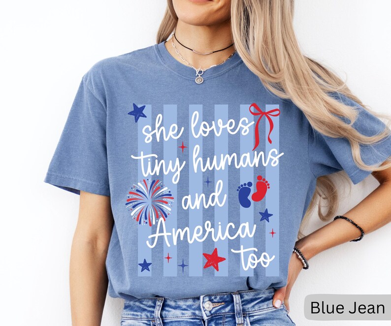 Comfort Colors 4th Of July NICU Nurse Shirt, Pediatric Nurse July 4th Shirt, Fourth of July Labor & Delivery Nurse T-Shirt image 10