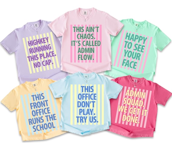 Funny School Staff Shirts, Back To School Front Office TShirt, Admin Team Squad School Secretary Shirt, School Office Staff T-Shirts TS4