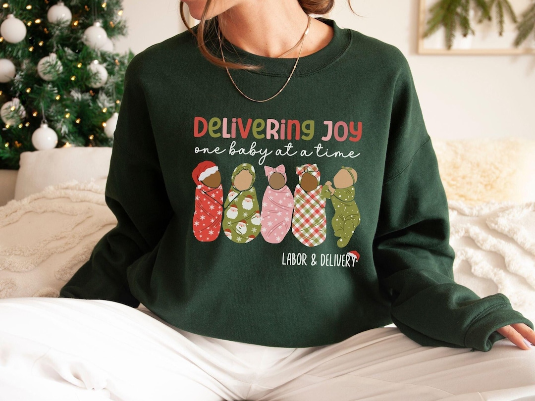 Delivering Joy Labor and Delivery Christmas Sweatshirt, L&D Nurse