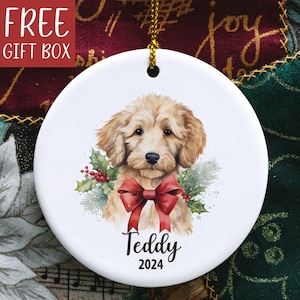 Personalized Goldendoodle Ornament, Doodle Christmas Ornament, Groodle Mom Gifts Custom Name Golden Doodle Gift Dog First Christmas Ornament
