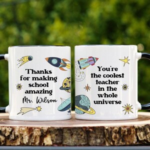 Personalized Teacher Mug with Name, Custom Gift For Male Teacher, Teacher Coffee Mug, Teacher Appreciation Gift, Thank You Coffee Cup MT11