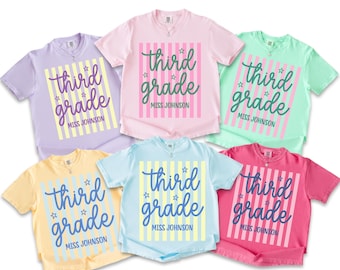 Comfort Colors Custom Third Grade Teacher Shirt, 3rd Grade Teacher Team Shirts, Personalized Third Grade Shirt, Gift For New Teacher,TS7