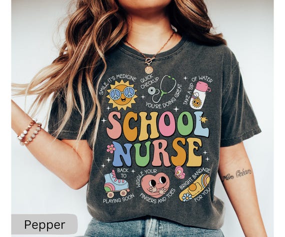 School Nurse Shirt, School Nurse Gift For School Nurse, School Nurse TShirt, Back To School Nurse Tee, Cute Retro School Nurse T-Shirts