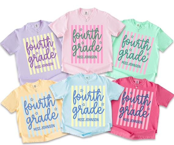 Comfort Colors Custom Fourth Grade Teacher Shirt, 4th Grade Teacher Team Shirts, Personalized Fourth Grade Shirt, Gift For New Teacher,TS8
