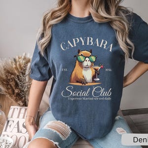 Capybara Social Club Shirt, Comfort Colors Funny Capybara Shirt, Gift For Capybara Lover Shirts, Luxury Social Club TShirt, Rodent Meme Tee image 7
