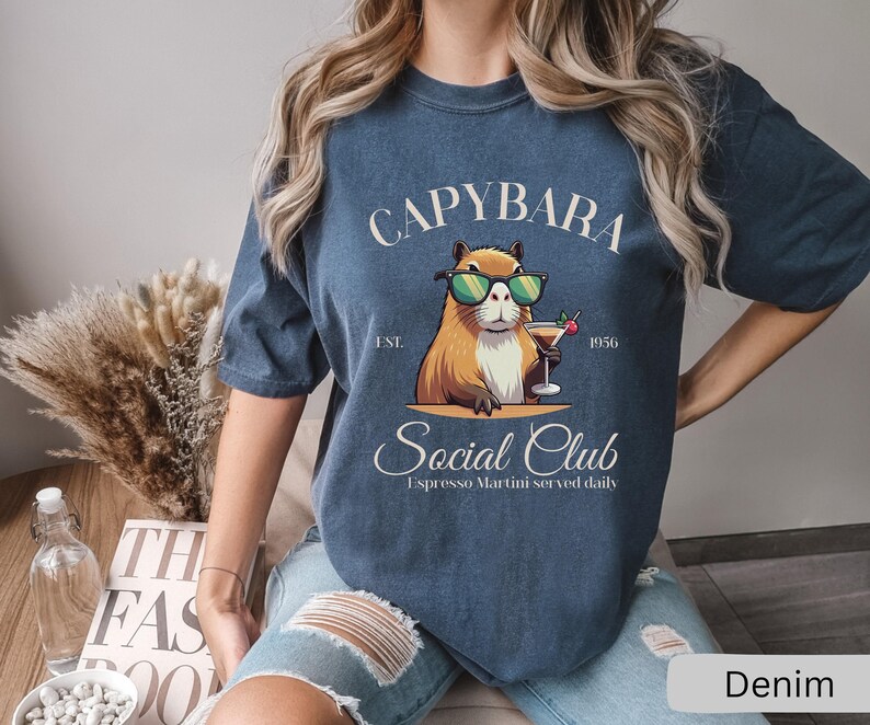 Capybara Social Club Shirt, Comfort Colors Funny Capybara Shirt, Gift For Capybara Lover Shirts, Luxury Social Club TShirt, Rodent Meme Tee image 7