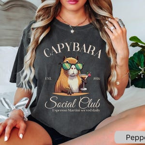 Capybara Social Club Shirt, Comfort Colors Funny Capybara Shirt, Gift For Capybara Lover Shirts, Luxury Social Club TShirt, Rodent Meme Tee image 3
