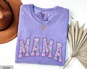 Comfort Colors Wildflowers Mama Shirt, Mother's Day Gift for Mom, In My Mama Era TShirt, Floral Mom Shirts Gift For New Mom Pregnancy Gift